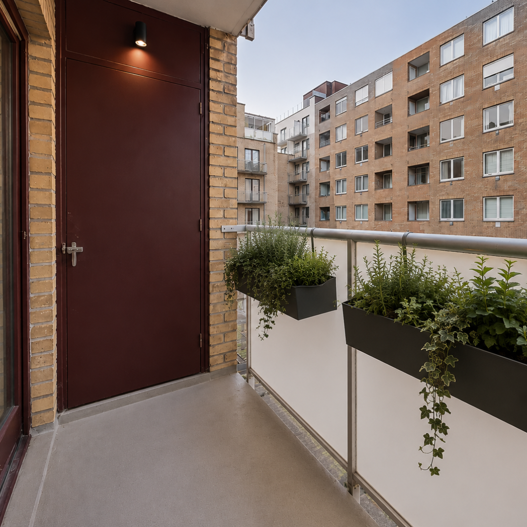 Balkon met planten